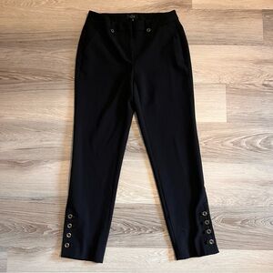 White House Black Market Women’s Black Pants with Button Accents Size 0